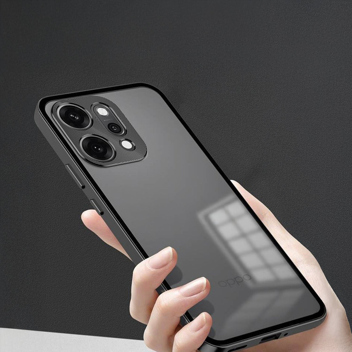 Oppo Reno14 5G Aluminium Metal Bumper Shield Transparent Back Case