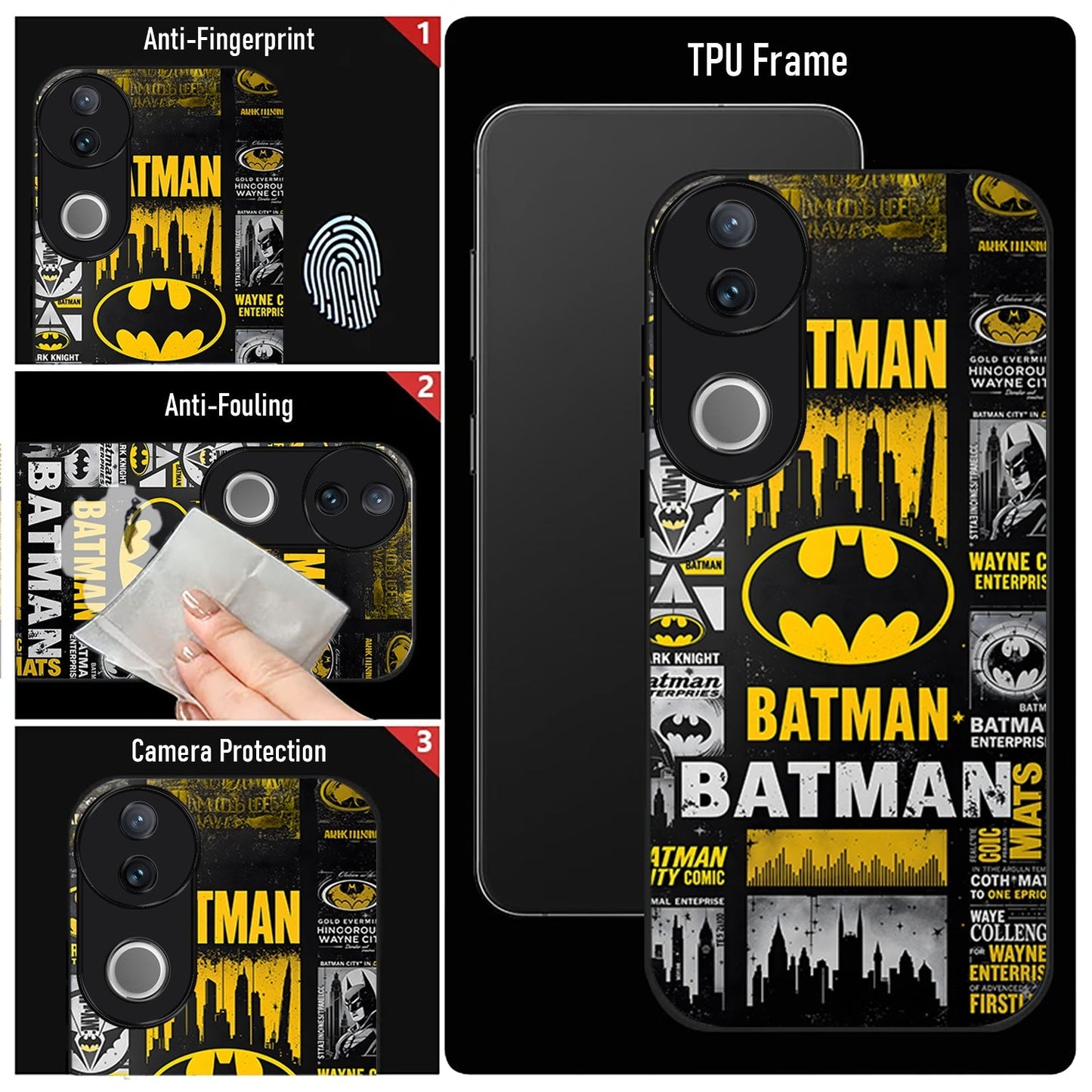 Vivo V50 5G Premium Acrylic Shockproof Glass Back Case (Dark Knight)