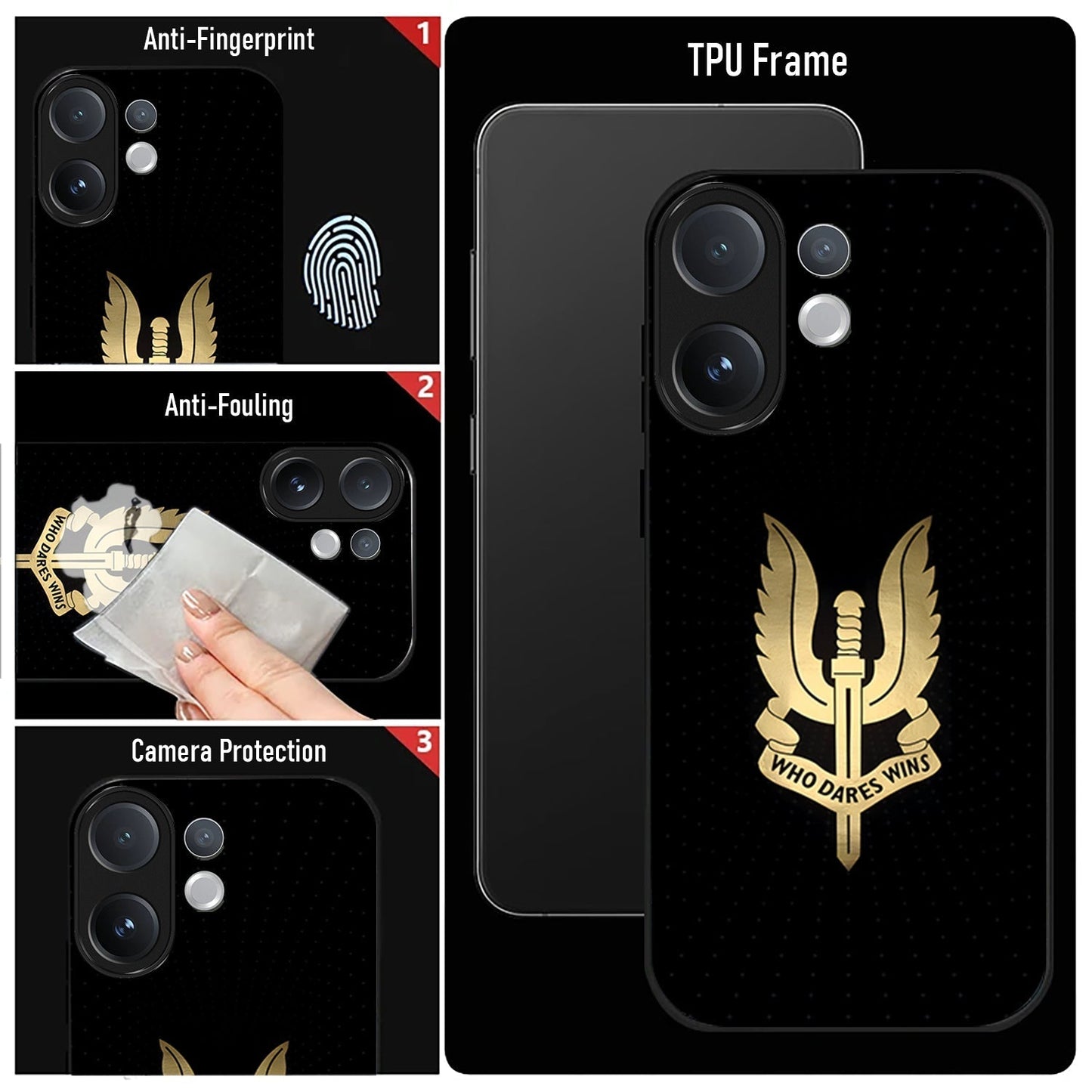 Vivo V60 5G Premium Acrylic Shockproof Glass Back Case ( Dare Wins)