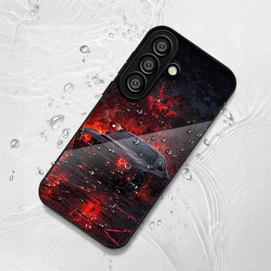 Samsung Galaxy A36 Premium Acrylic Shockproof Glass Back Case (InfernoDrive)