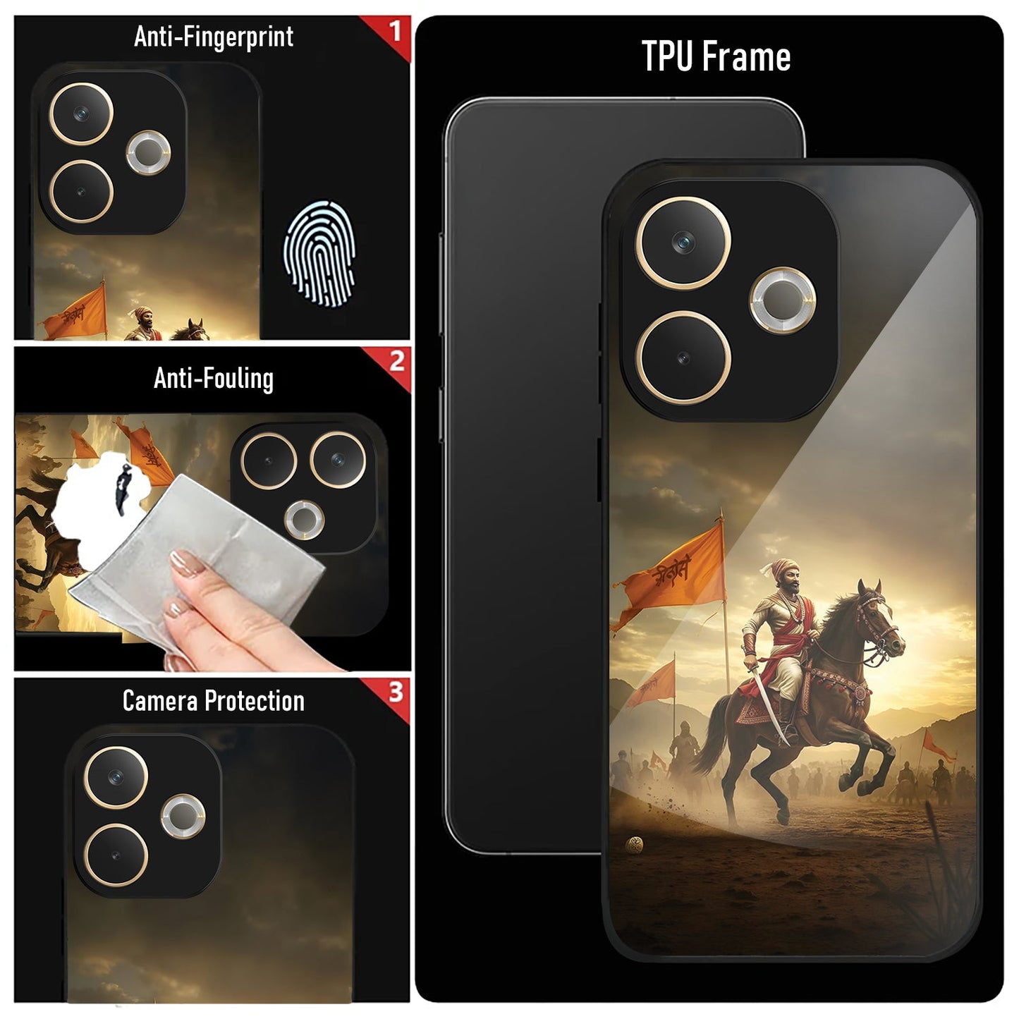 Oppo A5 Pro 5G Premium Acrylic Shockproof Glass Back Case (Battle Glory)