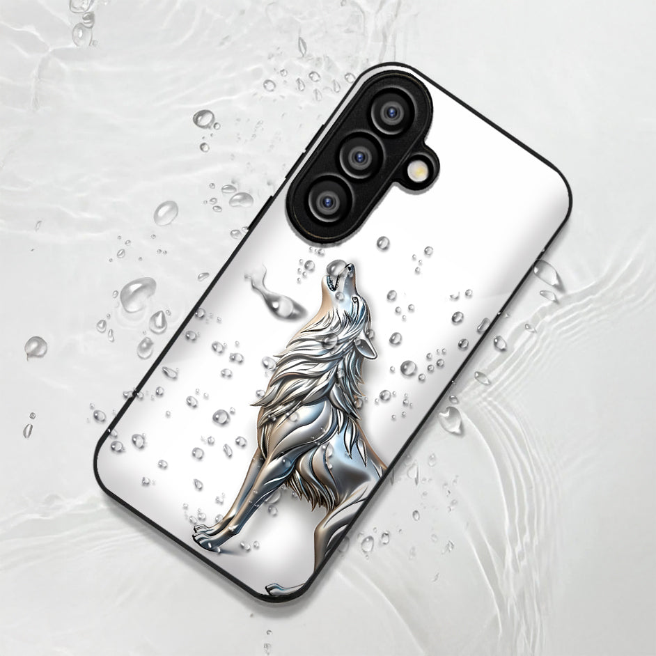 Samsung Galaxy A56 5G Premium Acrylic Shockproof Glass Back Case (Silver Wolf)