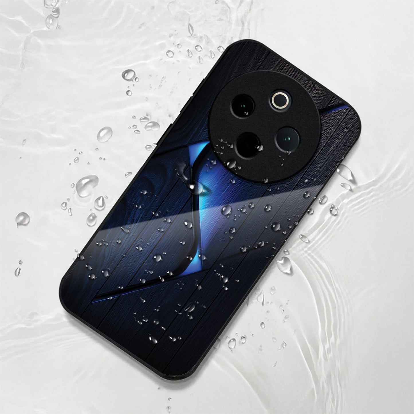 Vivo T4 5G Premium Acrylic Shockproof Glass Back Case (Blue Gradient)