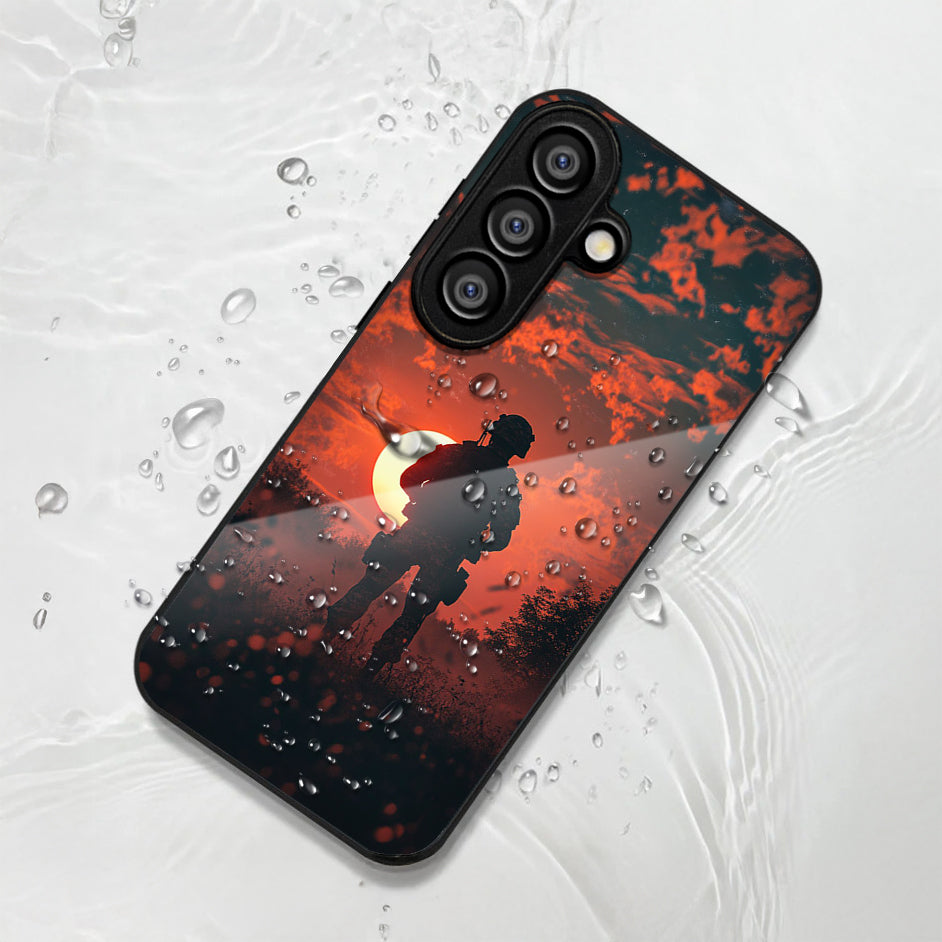 Samsung Galaxy A56 Premium Acrylic Shockproof Glass Back Case (Shadow Sun)