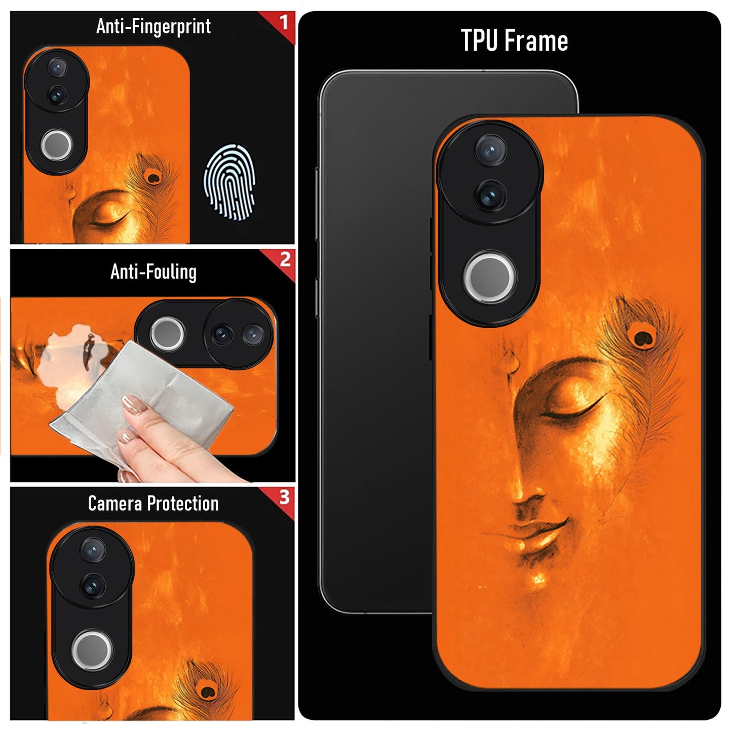 Vivo V50 5G Premium Acrylic Shockproof Glass Back Case (Soulful Glow)