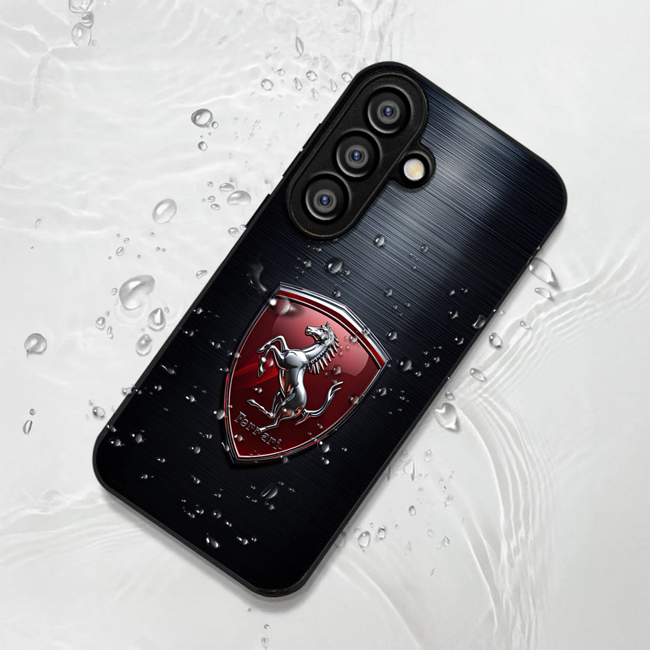 Samsung Galaxy A56 5G Premium Acrylic Shockproof Glass Back Case (Red Ferrari)