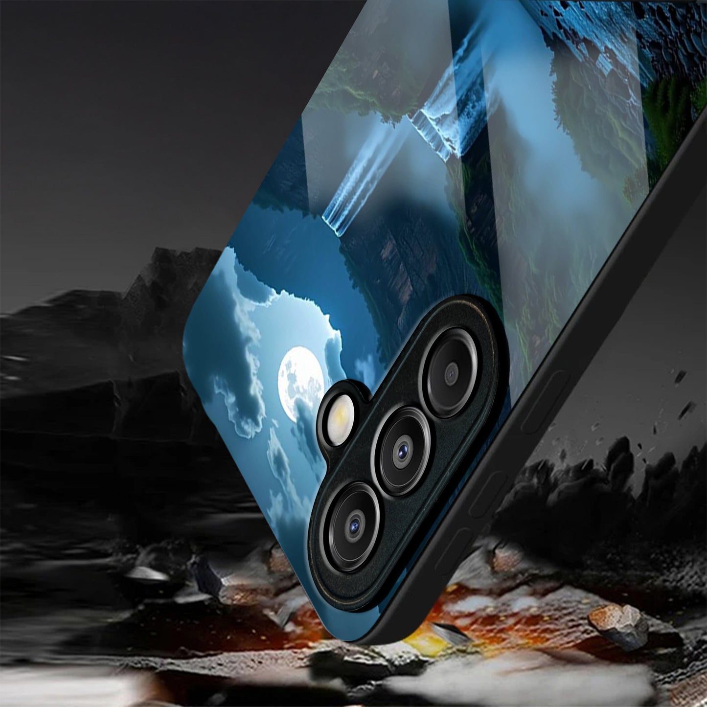 Samsung Galaxy A36 Premium Acrylic Shockproof Glass Back Case (Moonlit waterfall)