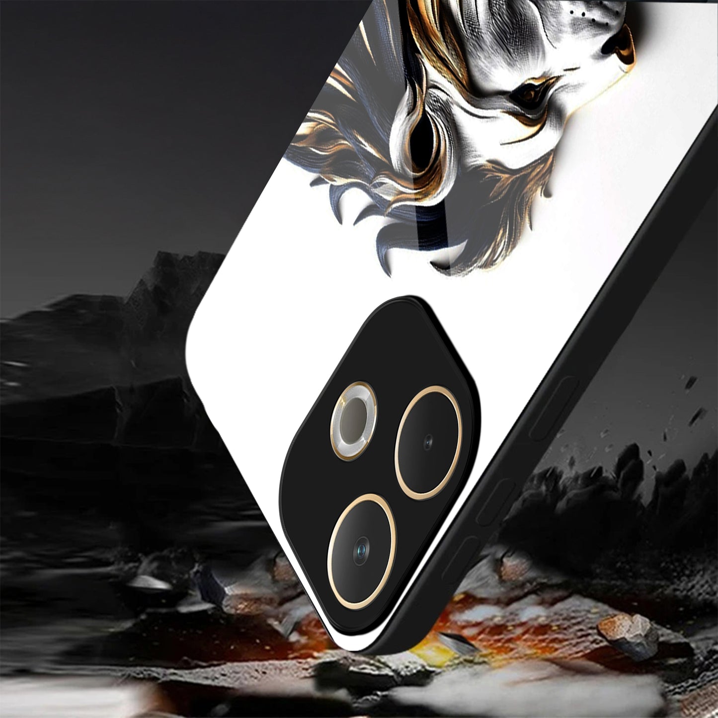 Oppo A5 Pro 5G Premium Acrylic Shockproof Glass Back Case (King’s Flow)