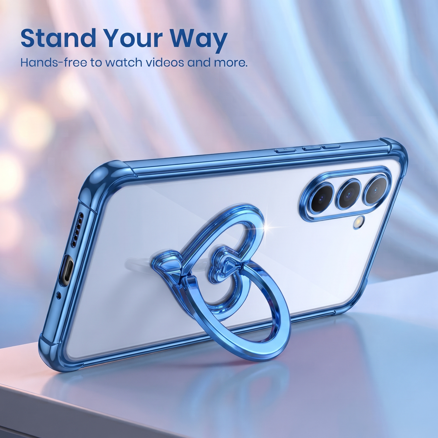 Samsung Galaxy A16 5G Premium Heart Transparent Shockproof Airbag Phone Case
