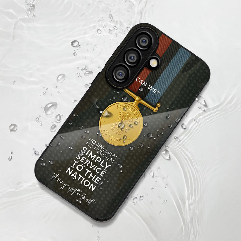 Samsung Galaxy A36 5G Premium Acrylic Shockproof Glass Back Case (Army Badge)