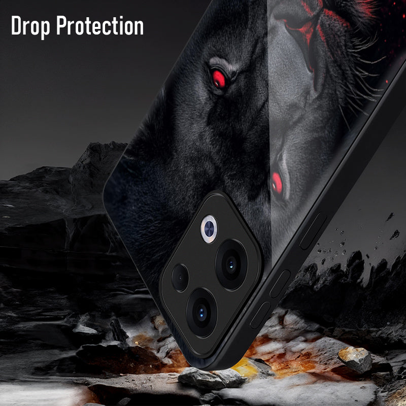 Oppo Reno 13 5G Premium Acrylic Shockproof Glass Back Case (Shadow Beast)