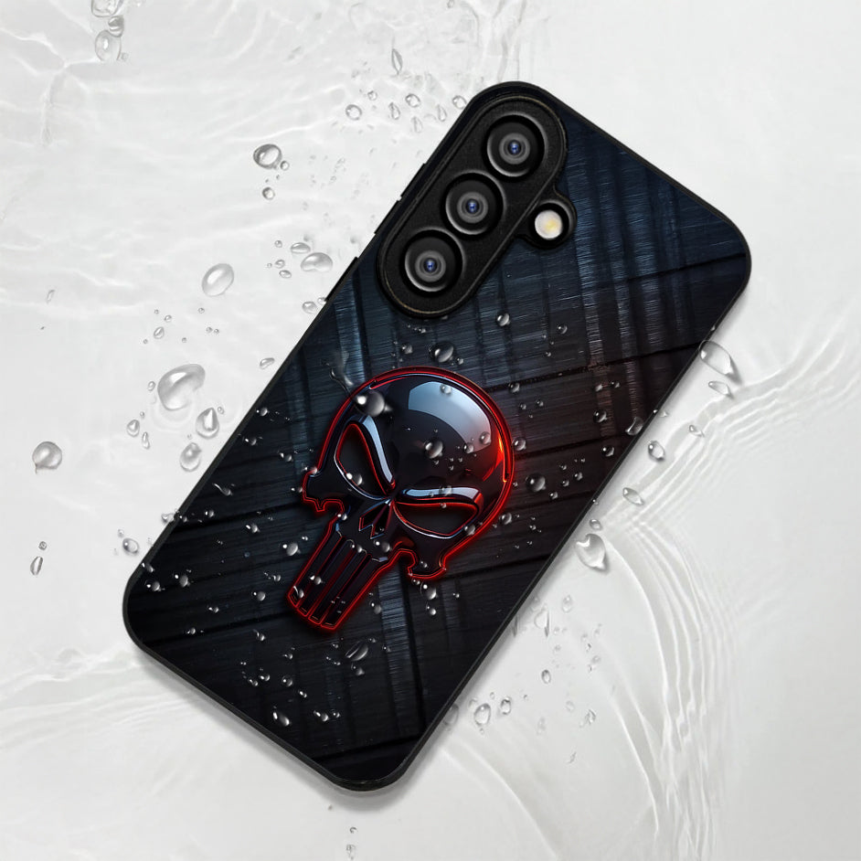 Samsung Galaxy A36 Premium Acrylic Shockproof Glass Back Case (Power Skull)