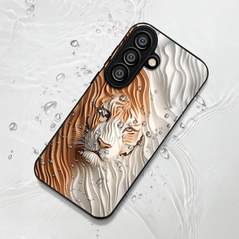 Samsung Galaxy A56 Premium Acrylic Shockproof Glass Back Case (Royal Tiger)