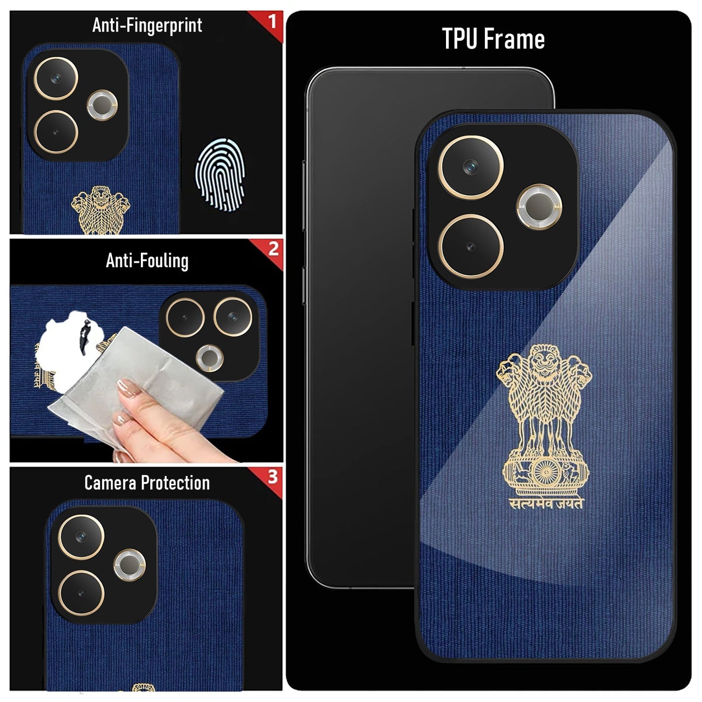 Oppo A5 Pro 5G Premium Acrylic Shockproof Glass Back Case ( Satya-M-Jayate )