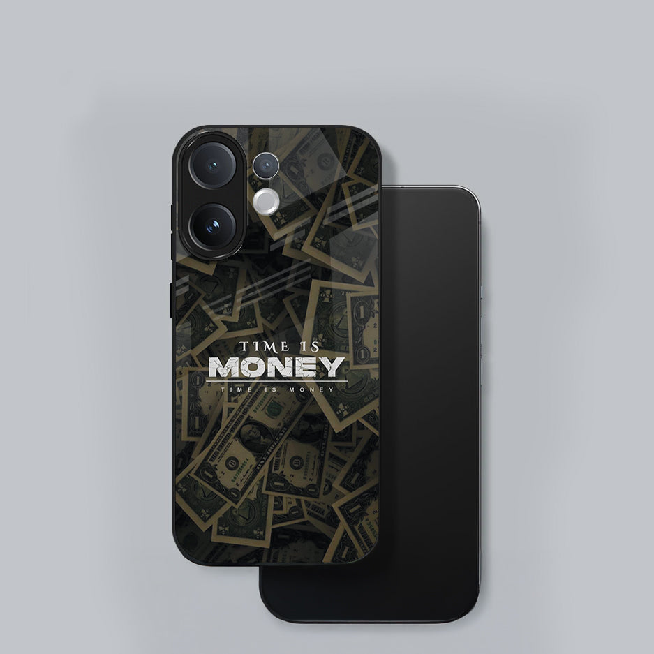 Vivo V60 5G Premium Acrylic Shockproof Glass Back Case (Time Is Money)