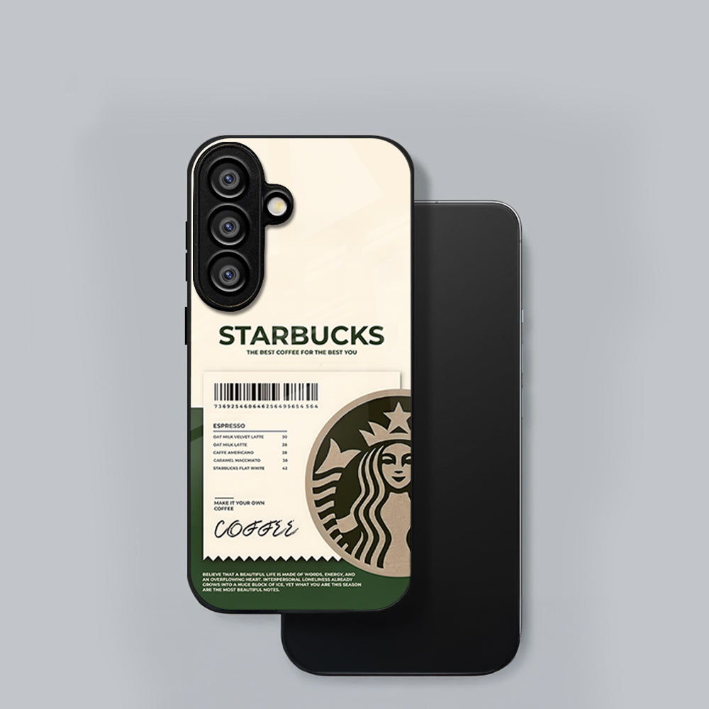 Samsung Galaxy A56 Premium Acrylic Shockproof Glass Back Case (Starbucks)