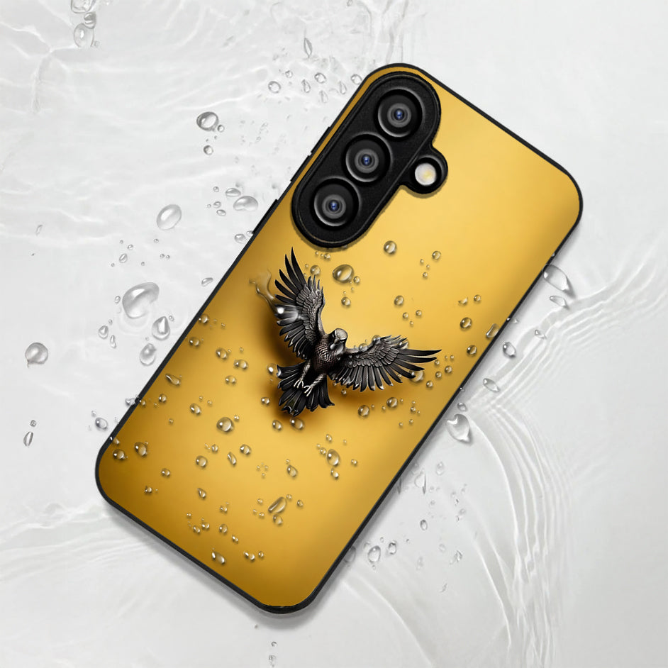 Samsung Galaxy A56 Premium Acrylic Shockproof Glass Back Case (Golden Hawk)