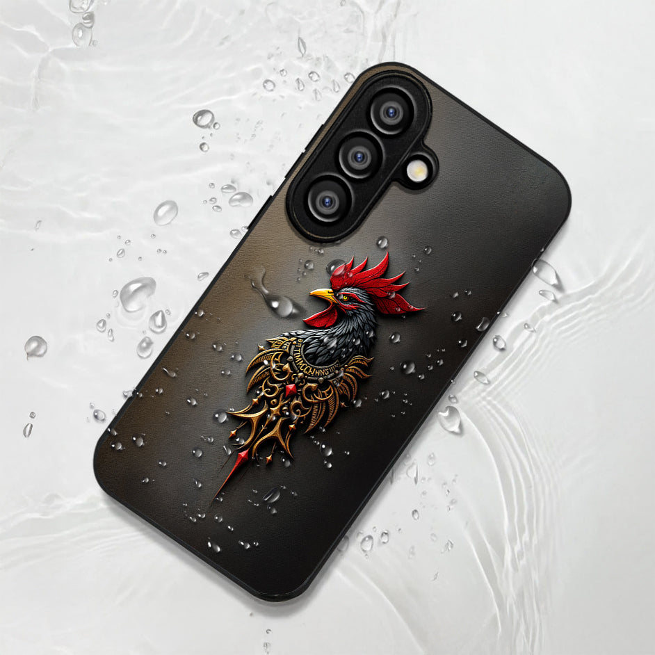 Samsung Galaxy A56 Premium Acrylic Shockproof Glass Back Case (Royal Rooster)