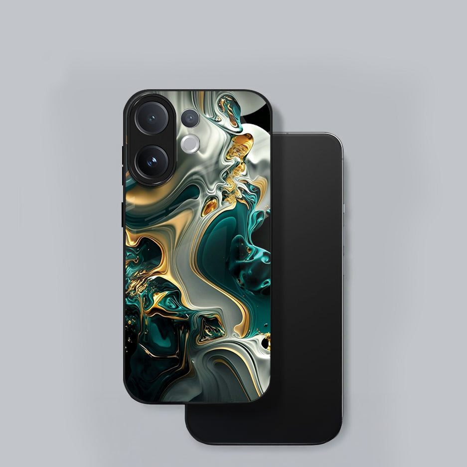 Vivo V60 5G Premium Acrylic Shockproof Glass Back Case (Ocean Ember)