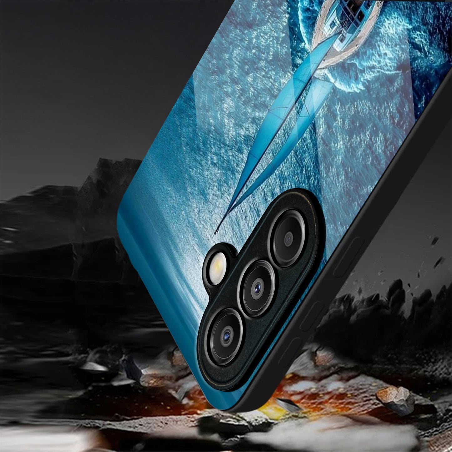 Samsung Galaxy A36 Premium Acrylic Shockproof Glass Back Case (Sail Surge)