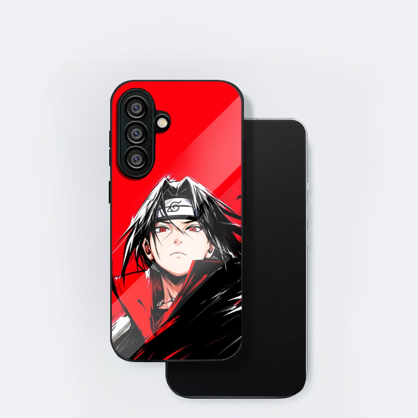 Samsung Galaxy A56 Premium Acrylic Shockproof Glass Back Case (Stylish Uchiha)