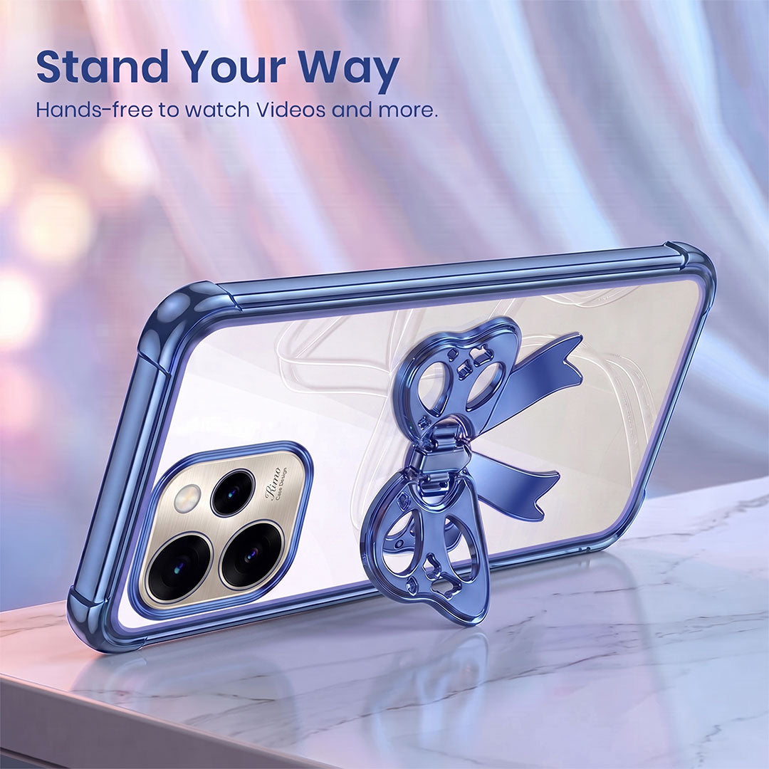 Oppo Reno 15 Pro Mini 5G Stylish Bow Knot Transparent Shockproof Airbag Phone Case