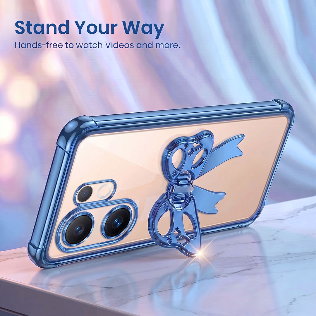 Vivo V60 5G Stylish Bow Knot Transparent Shockproof Airbag Phone Case