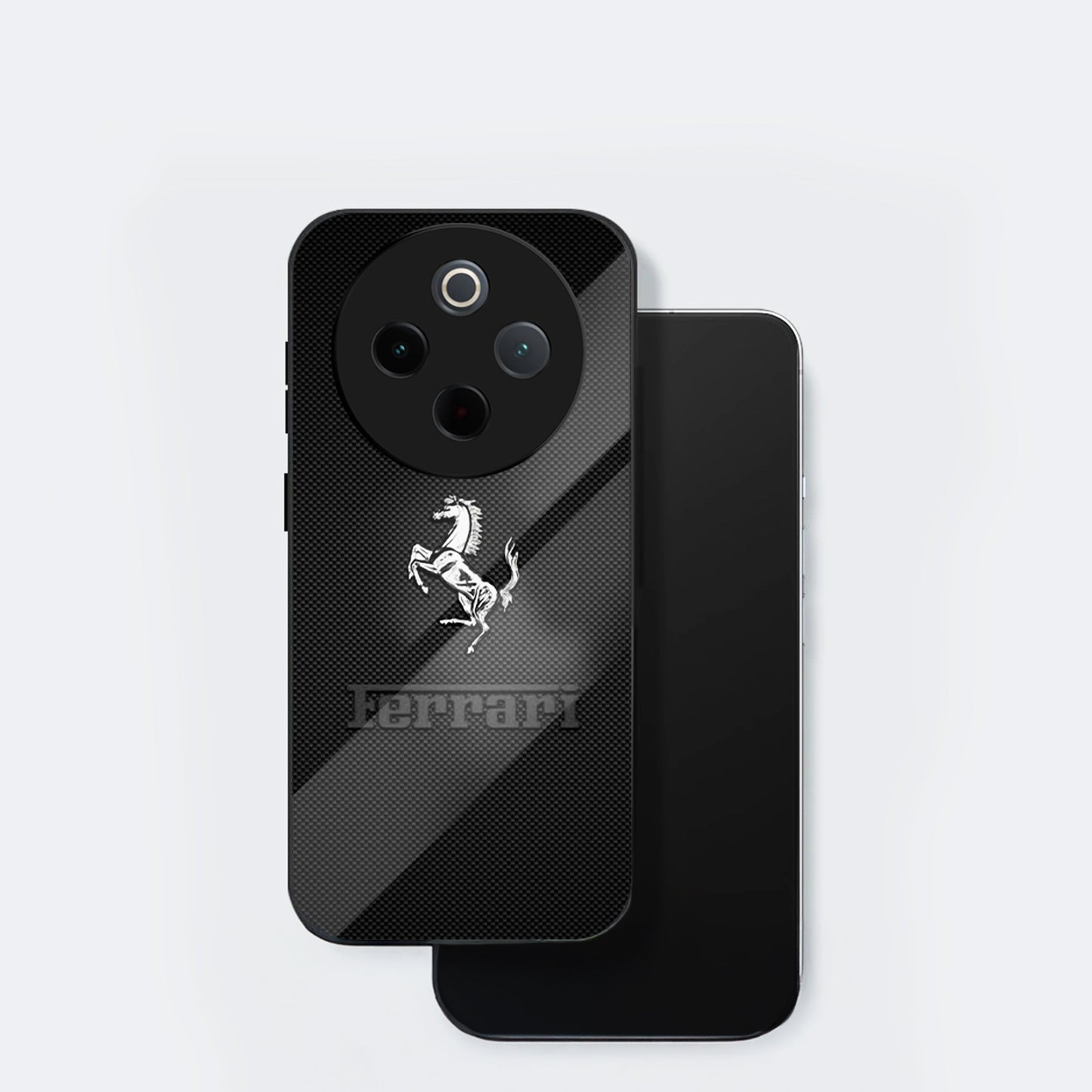 Vivo T4 5G Premium Acrylic Shockproof Glass Back Case (Ferrari Carbon Fiber)