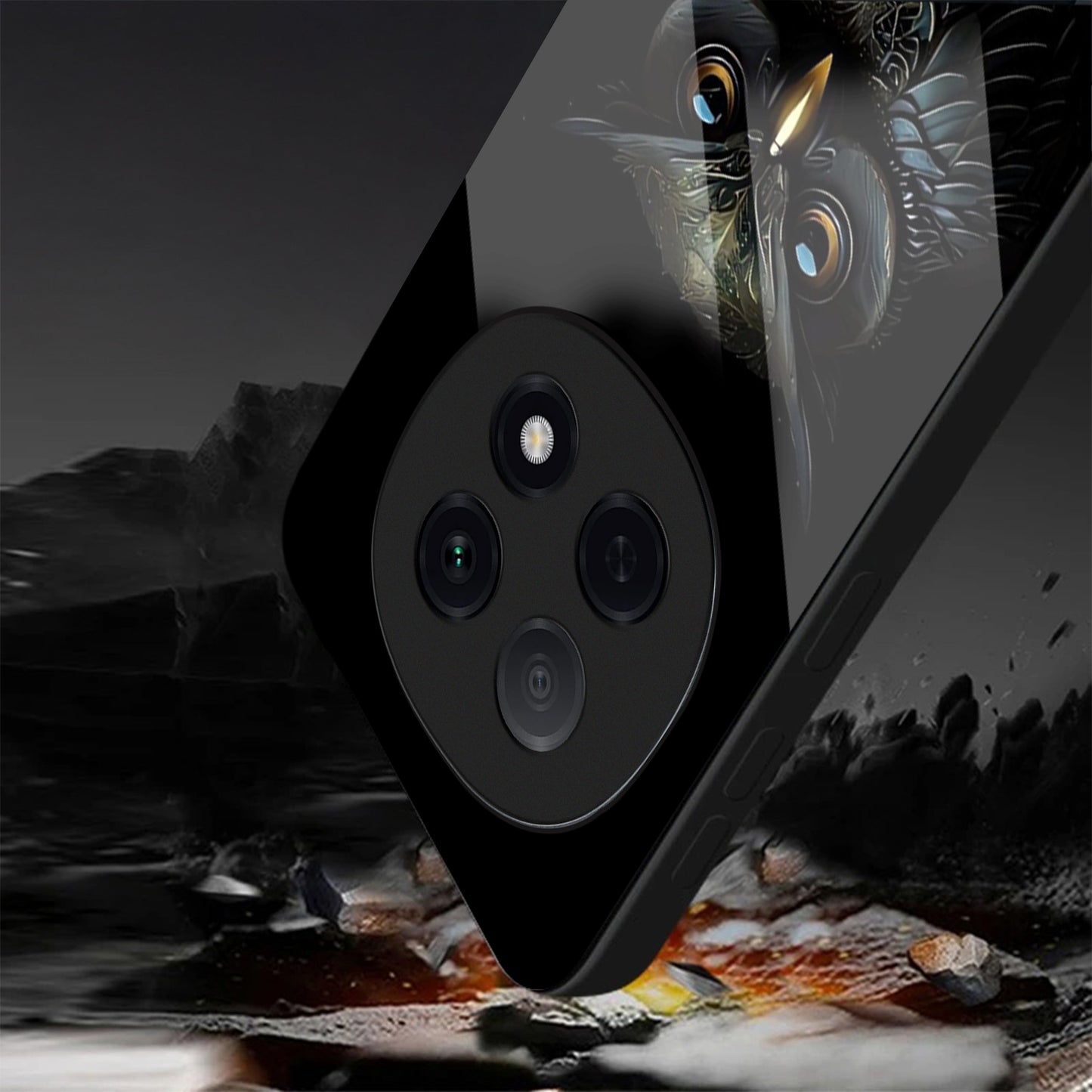 OPPO F29 Pro 5G Premium Acrylic Shockproof Glass Back Case (Midnight Owl)