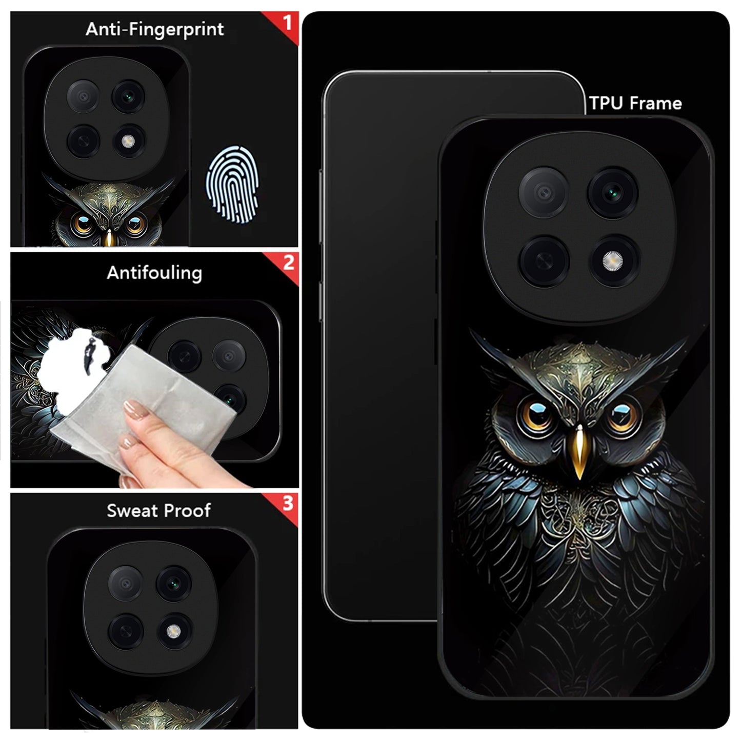 OPPO F29 Pro 5G Premium Acrylic Shockproof Glass Back Case (Midnight Owl)