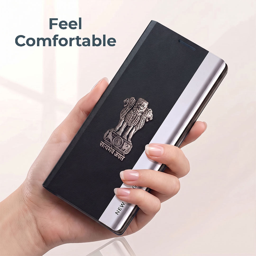 Samsung Galaxy A55 5G Satyamev Jayate Flip Leather Case