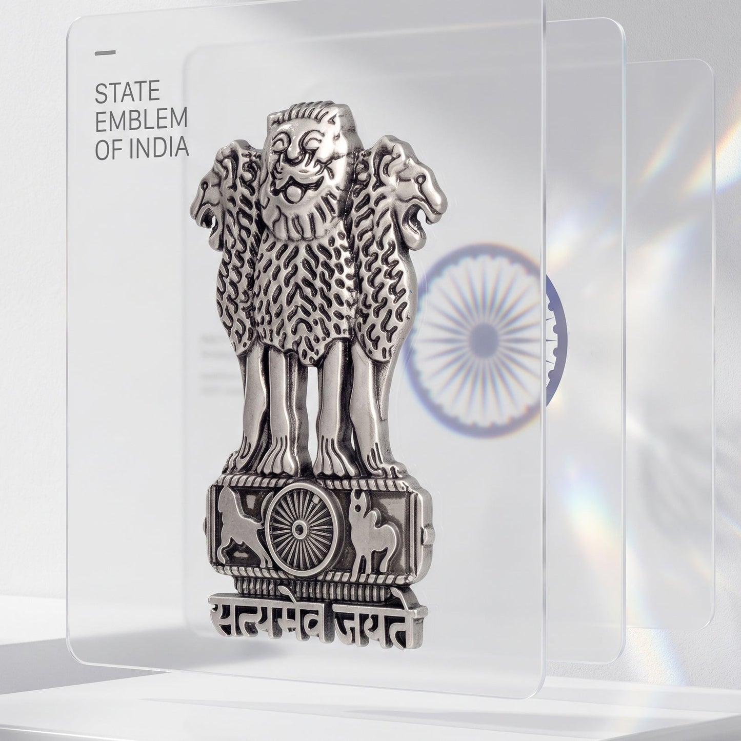 Oppo A6c 5G Compatible Satyamev Jayate 3D Metal Emblem Sticker