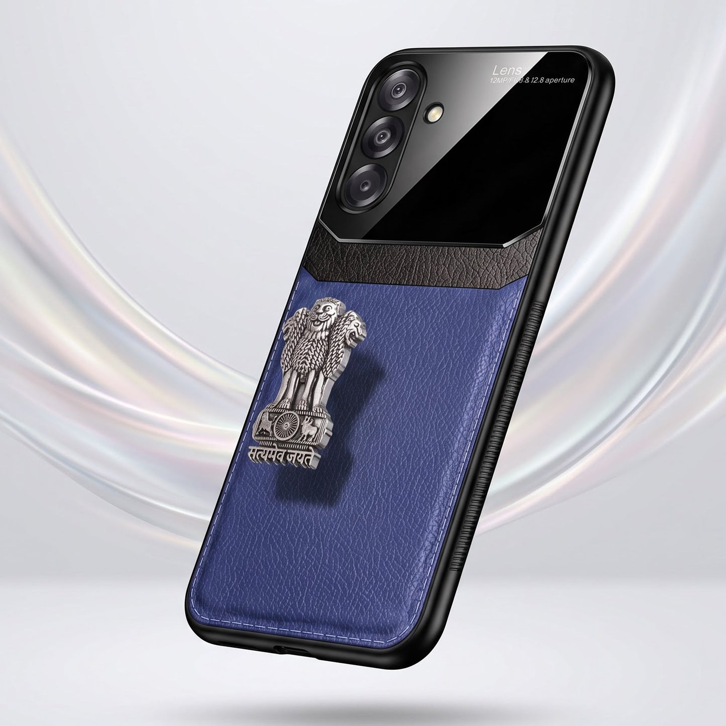 Samsung Galaxy A26 5G Satyamev Jayate 3D Metal Leather Back Case