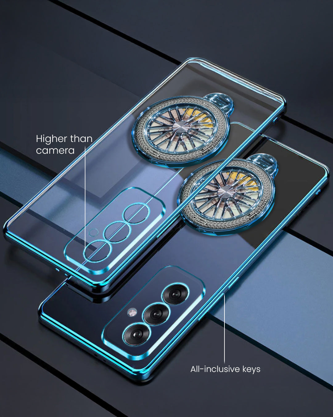 Stylish Samsung A35 5G back cover with metallic Ferrari wheel look