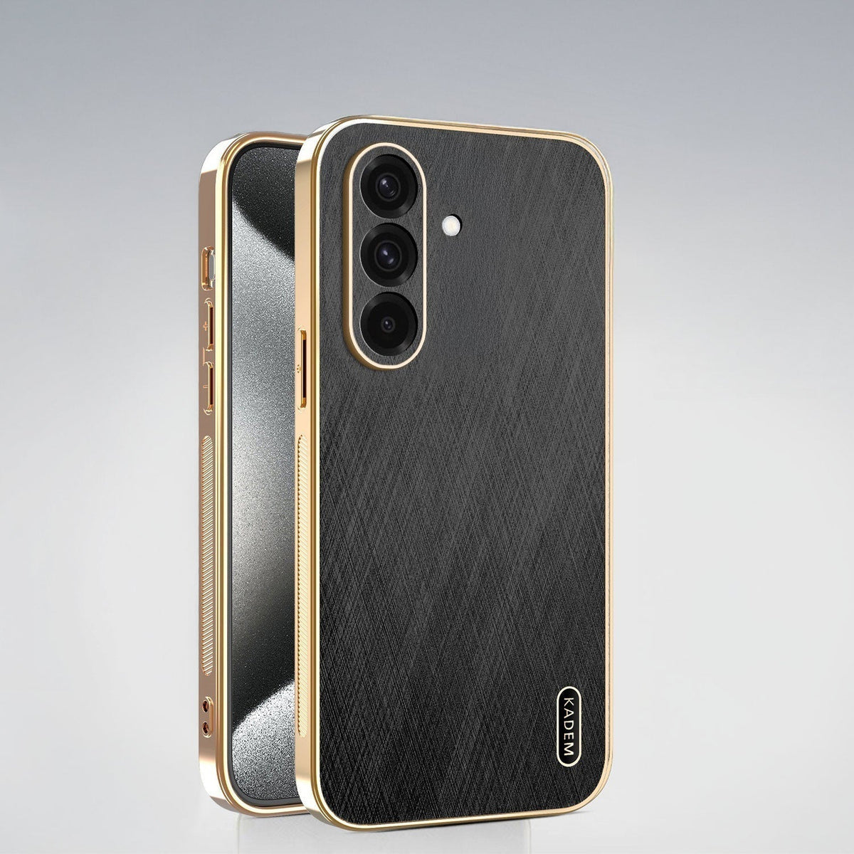 Samsung Galaxy A37 5G Premium Electroplated Frame Gold Thread Pattern Soft Case