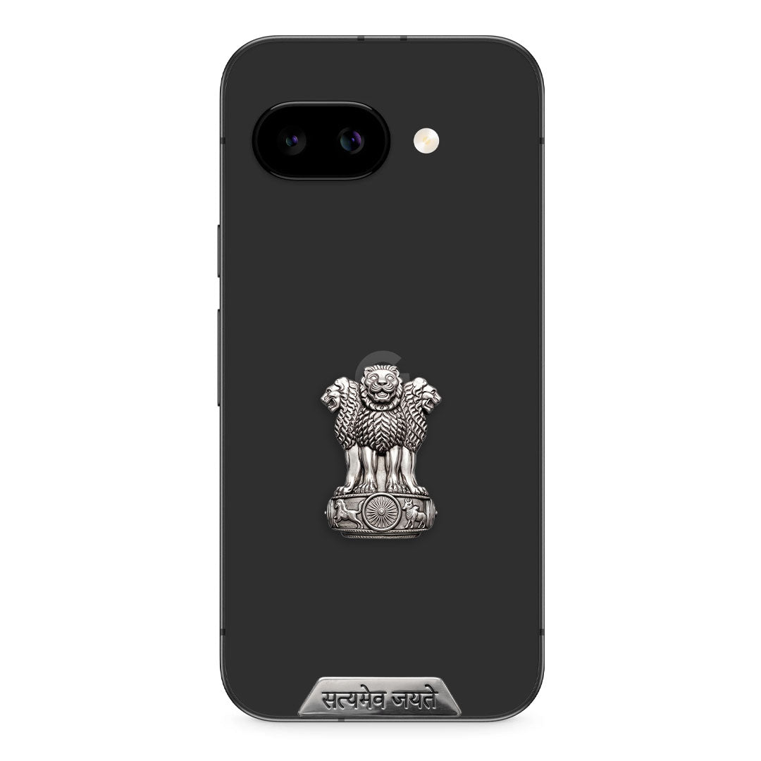 Google Pixel 9a 5G Compatible Satyamev Jayate 3D Metal Emblem Sticker