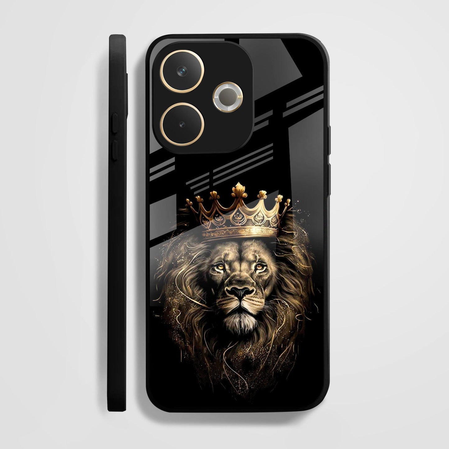 Oppo A5 Pro 5G Premium Acrylic Shockproof Glass Back Case (Crowned Lion)