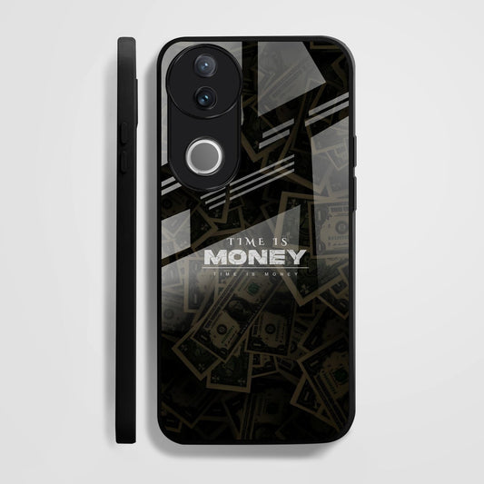 Vivo V50 5G Premium Acrylic Shockproof Glass Back Case (Time is Money)