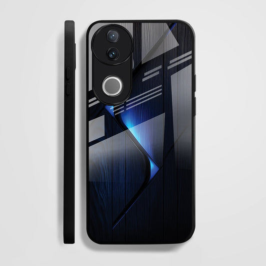 Vivo V50 5G Premium Acrylic Shockproof Glass Back Case (Blue Gradient)