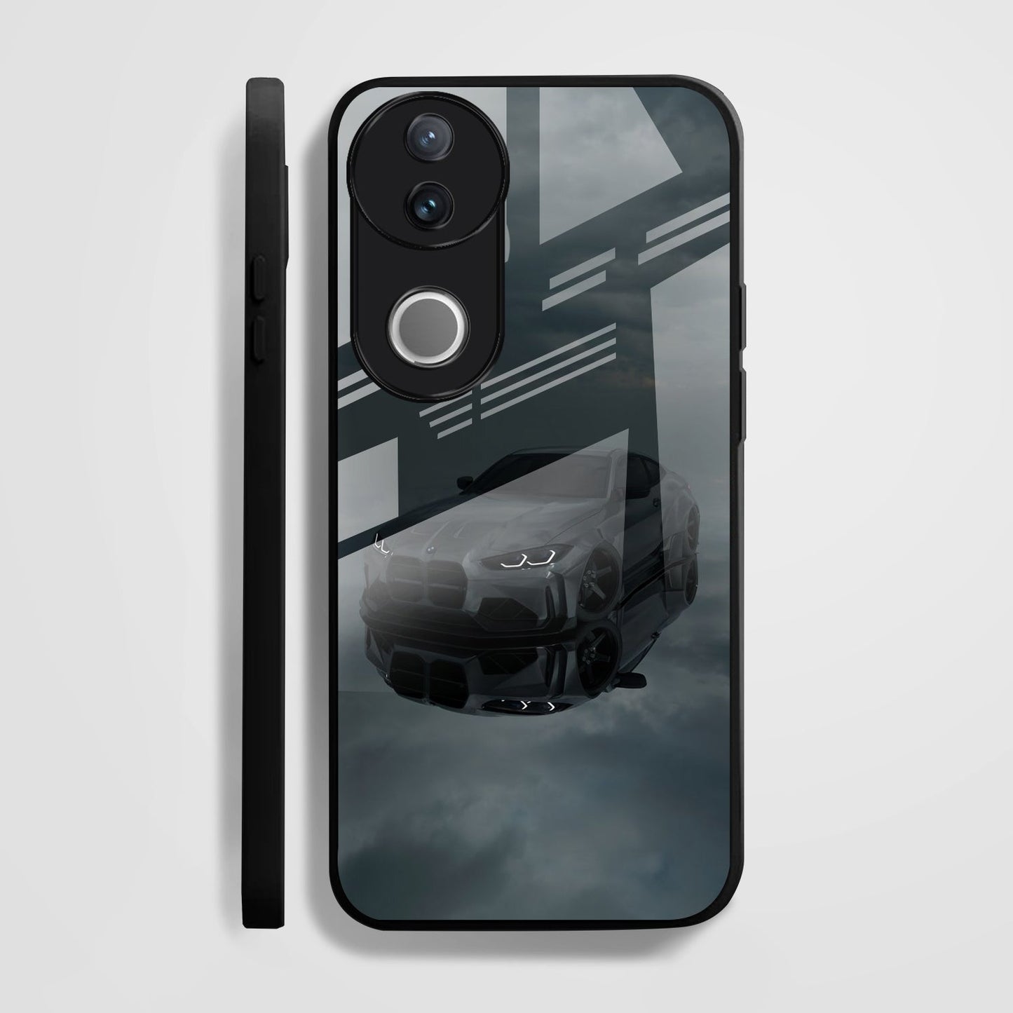 Vivo V50 5G Premium Acrylic Shockproof Glass Back Case ( Night Rider )