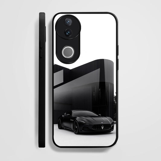 Vivo V50 5G Premium Acrylic Shockproof Glass Back Case (Monochrome Maserati)