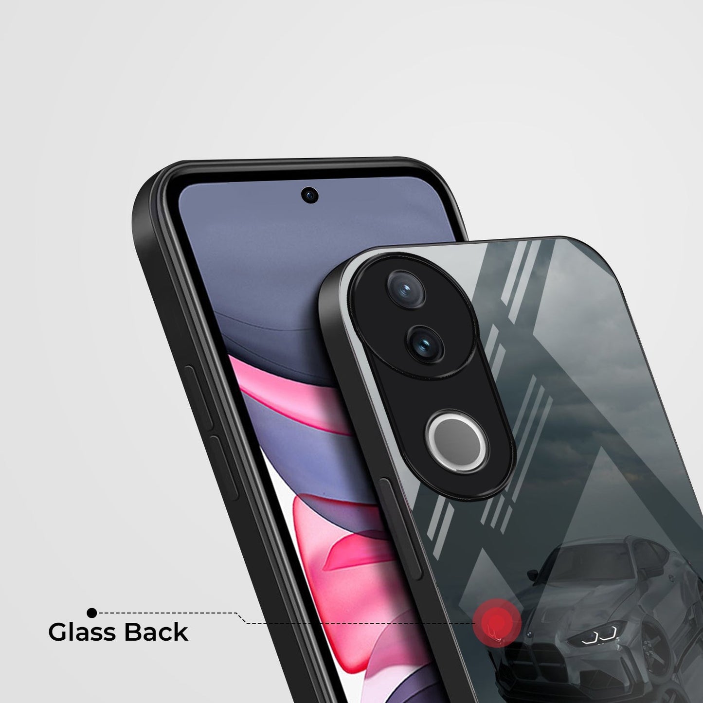 Vivo V50 5G Premium Acrylic Shockproof Glass Back Case ( Night Rider )