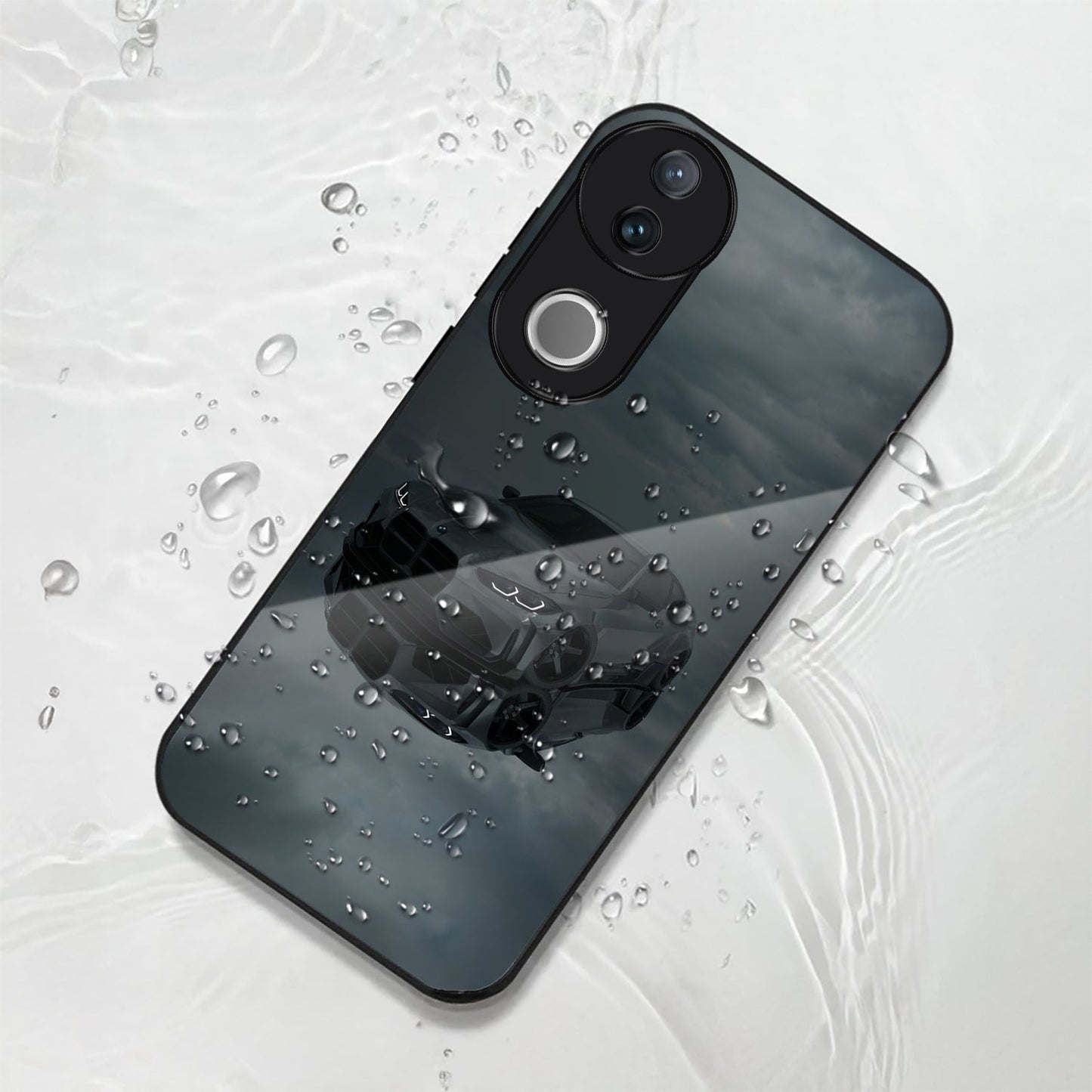 Vivo V50 5G Premium Acrylic Shockproof Glass Back Case ( Night Rider )