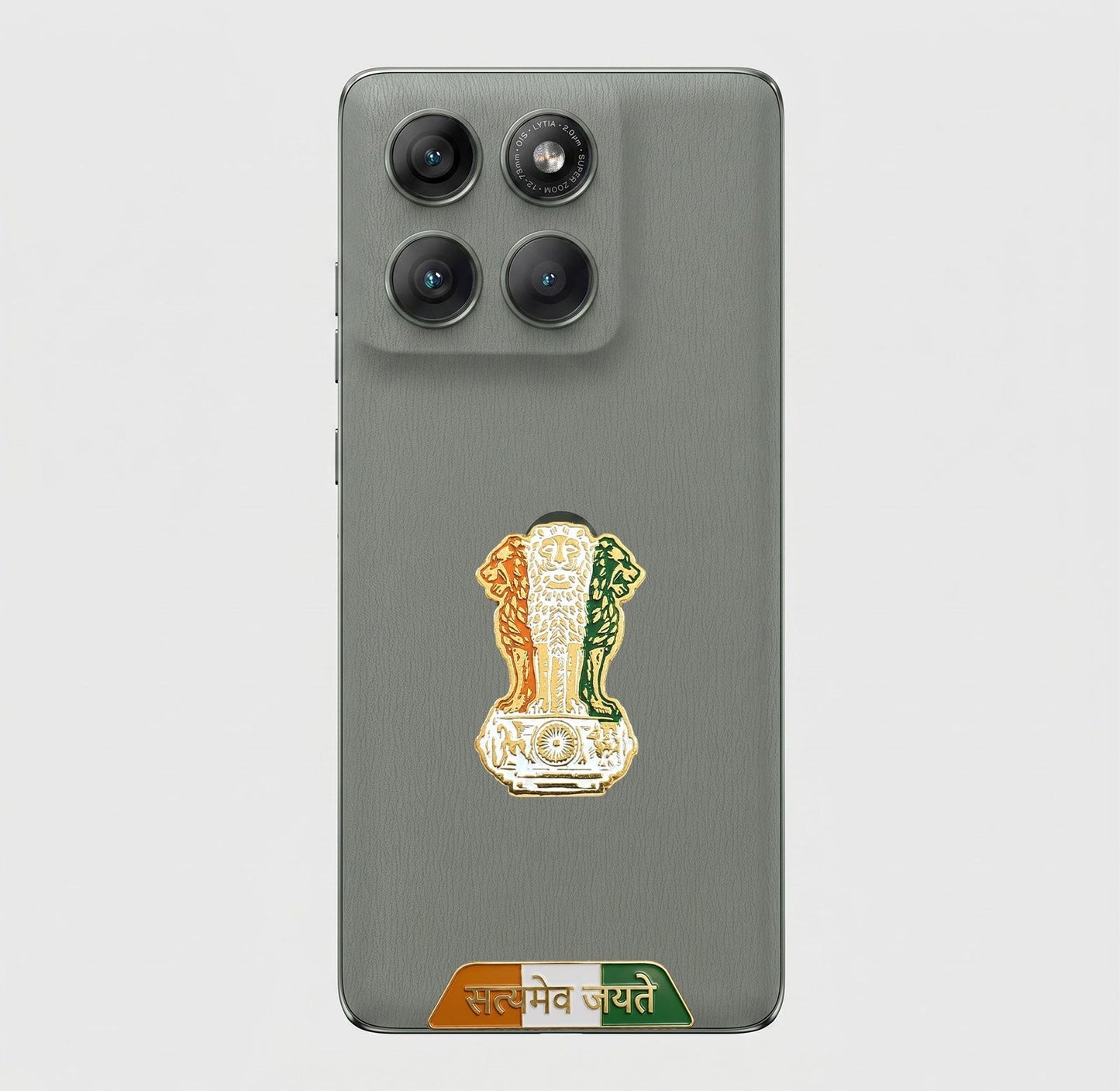 Motorola Edge 60 Pro 5G Compatible Satyamev Jayate 3D Metal Emblem Sticker