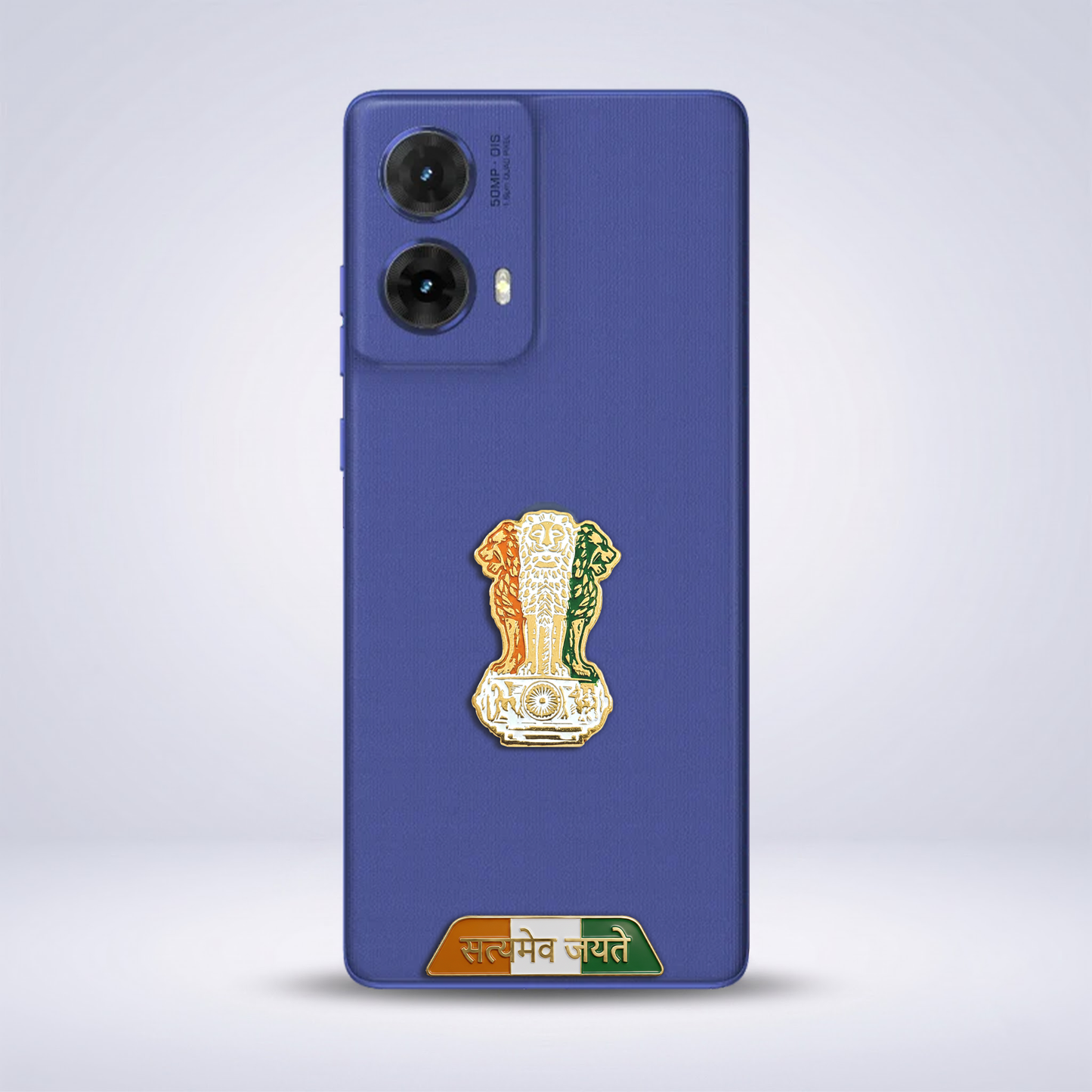 Motorola G85 5G Compatible Satyamev Jayate 3D Metal Emblem Sticker