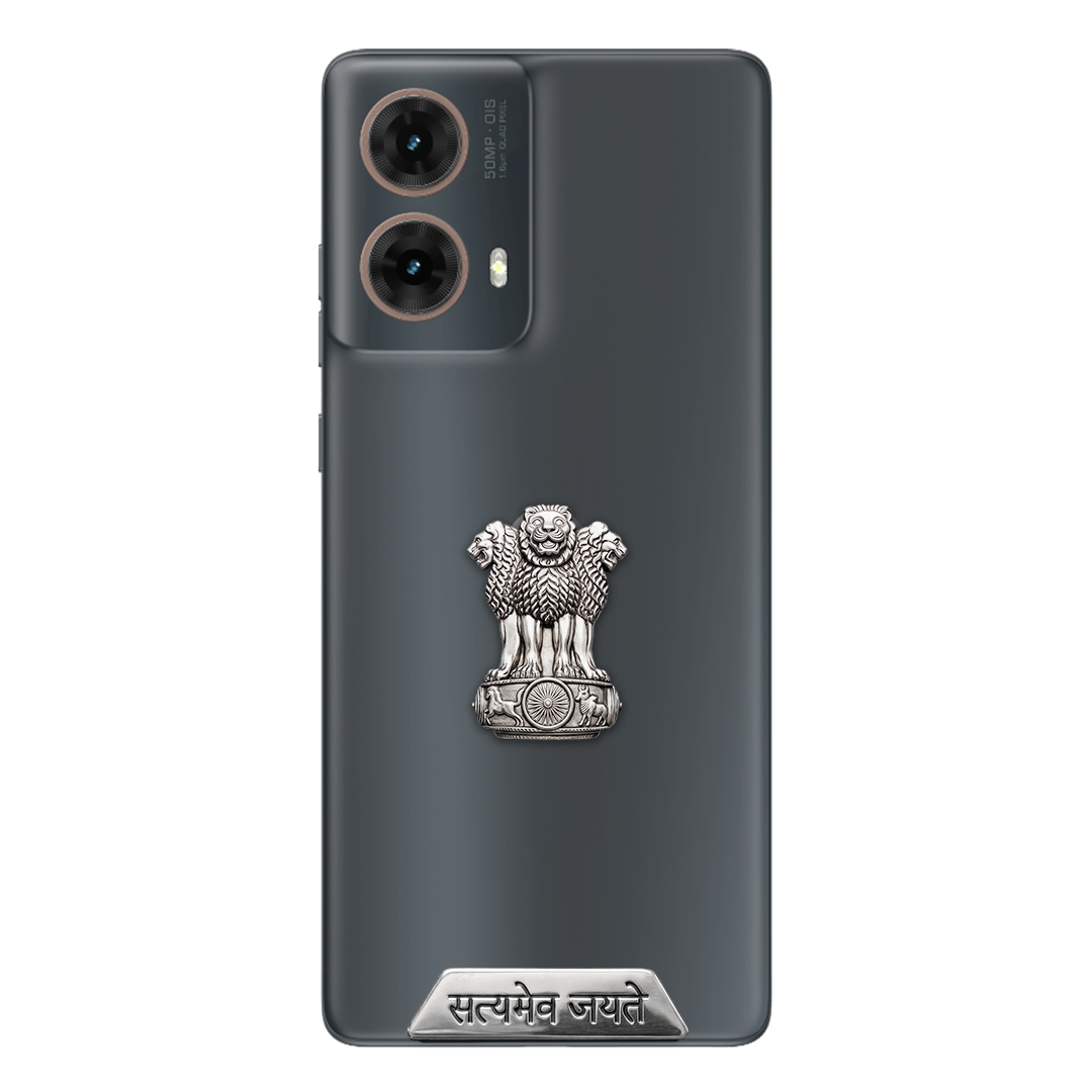 Motorola G85 5G Compatible Satyamev Jayate 3D Metal Emblem Sticker