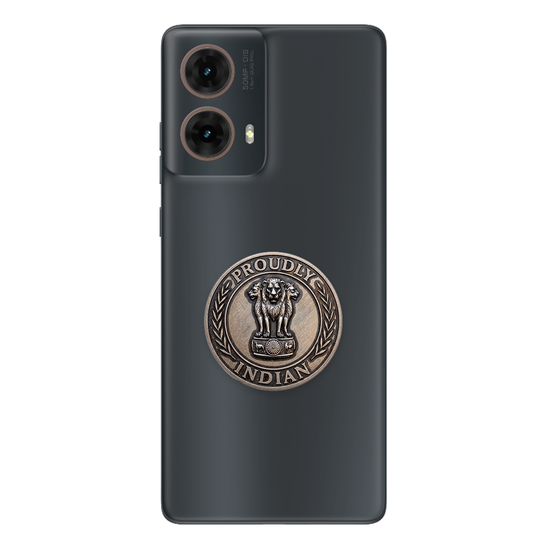 Motorola G85 5G Compatible Satyamev Jayate 3D Metal Emblem Sticker
