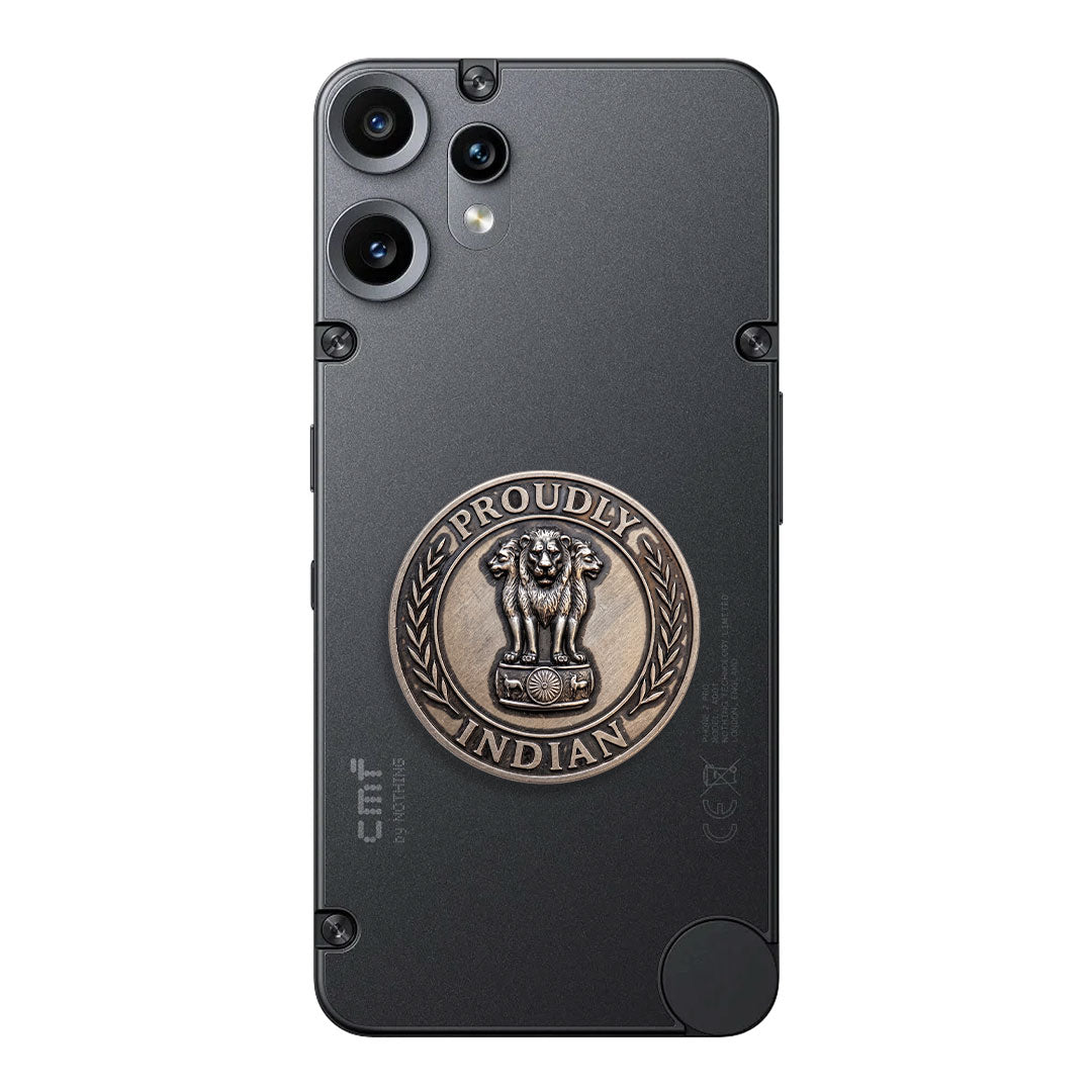 Nothing Phone 2 Pro 5G Compatible Satyamev Jayate 3D Metal Emblem Sticker