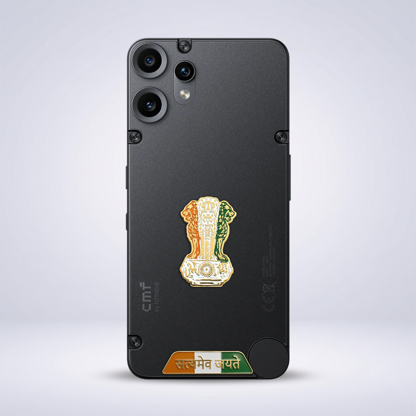 Nothing Phone 2 Pro 5G Compatible Satyamev Jayate 3D Metal Emblem Sticker