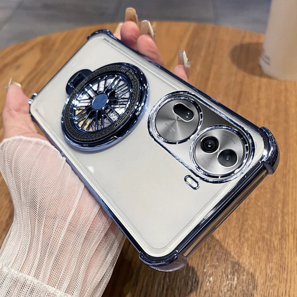 Oppo Reno11 Pro 5G Premium Stress Buster Wheel Rotating Shockproof Airbags Case